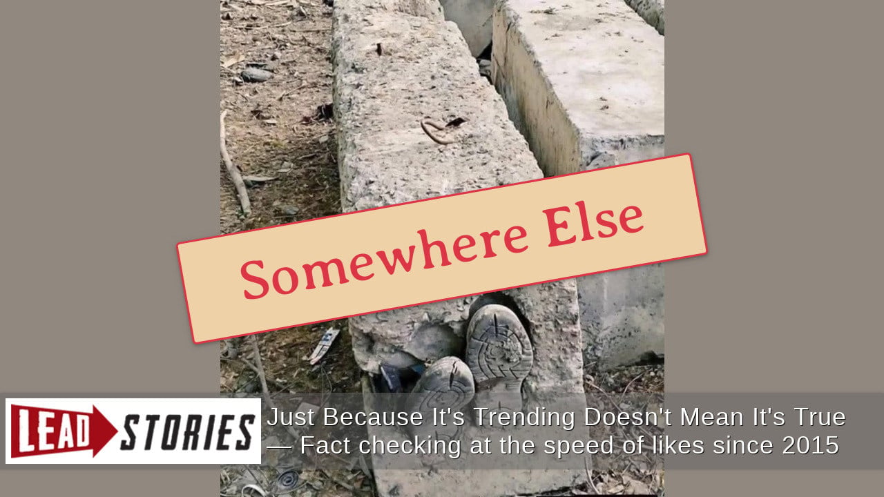 Fact Check: Photo Does NOT Show Man From Gaza Buried In Concrete By Israeli Soldiers