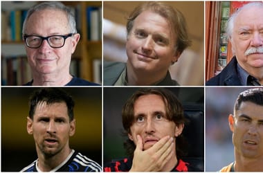„Ki lesz jobb, Messi tata, Modric apó vagy Ronaldo bácsi? – Spiró, Lackfi és Farkasházy a focivébéről Jó nekünk, hogy most először ilyen rettenetes mennyiségű csapatot és meccset láthatunk a világbajnokságon? Mire, kire érdemes figyelni, ki ünnepelhet a végén, és egyáltalán, mitől jó egy focimeccs?
