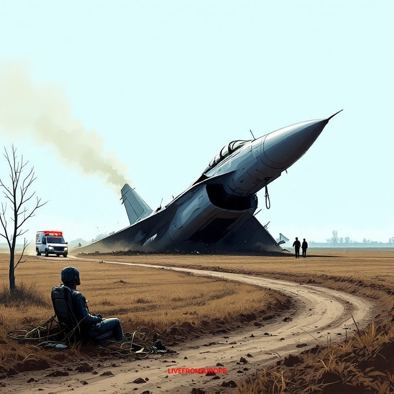 Hungarian Gripen fighter jet crashes during training; pilot ejects safely with spinal injury