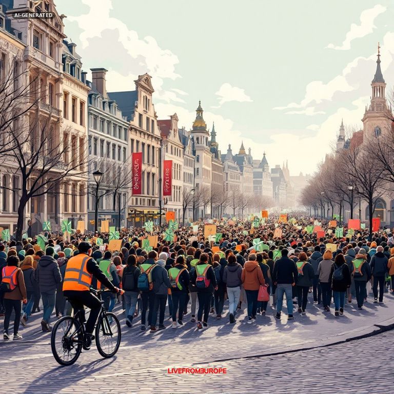 Thousands march in Brussels demanding stronger EU climate action ahead of UN summit