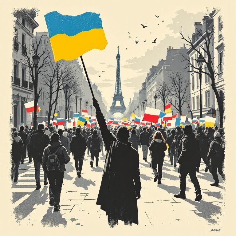 Paris police arrest 20 protesters defying Iran rally ban: 1,000 Ukrainians join banned Paris march