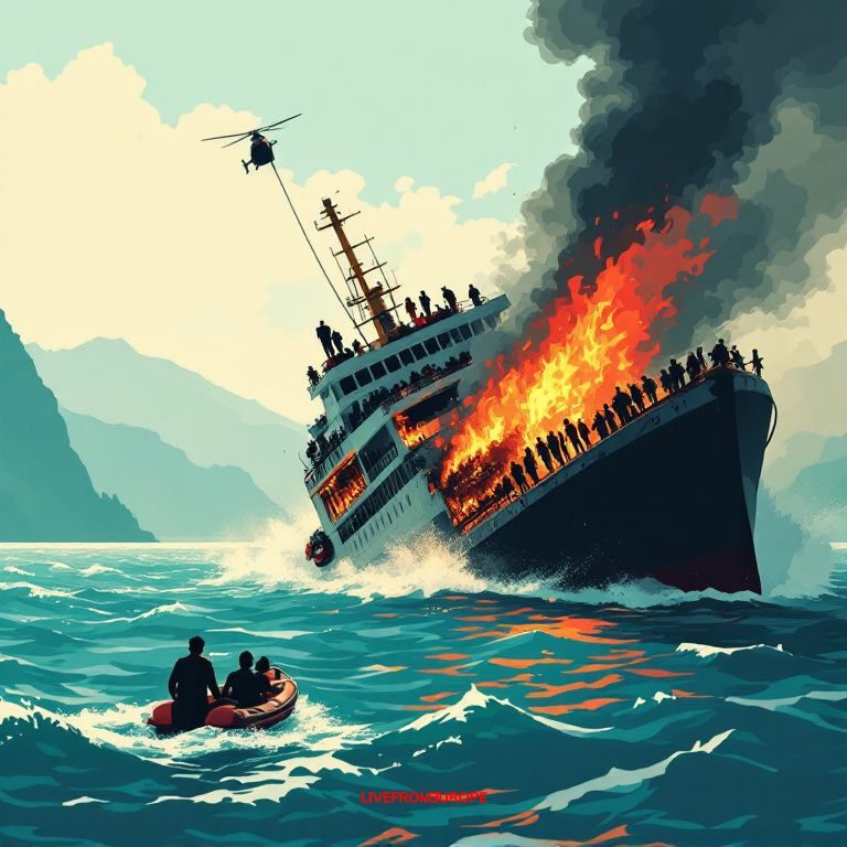 Ferry with 131 people catches fire in Indonesias Lombok Strait, rescue underway