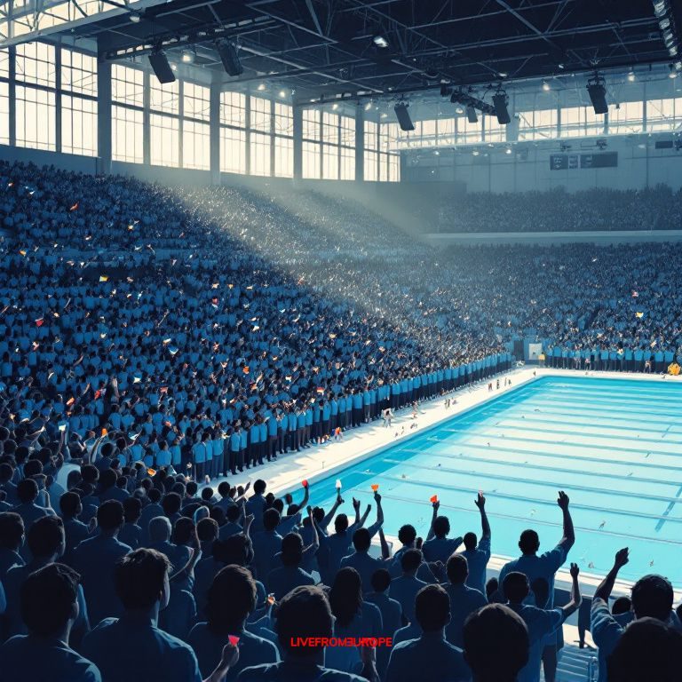 Estonian fans in matching shirts bring first coordinated support to European Swimming Championships in Paris