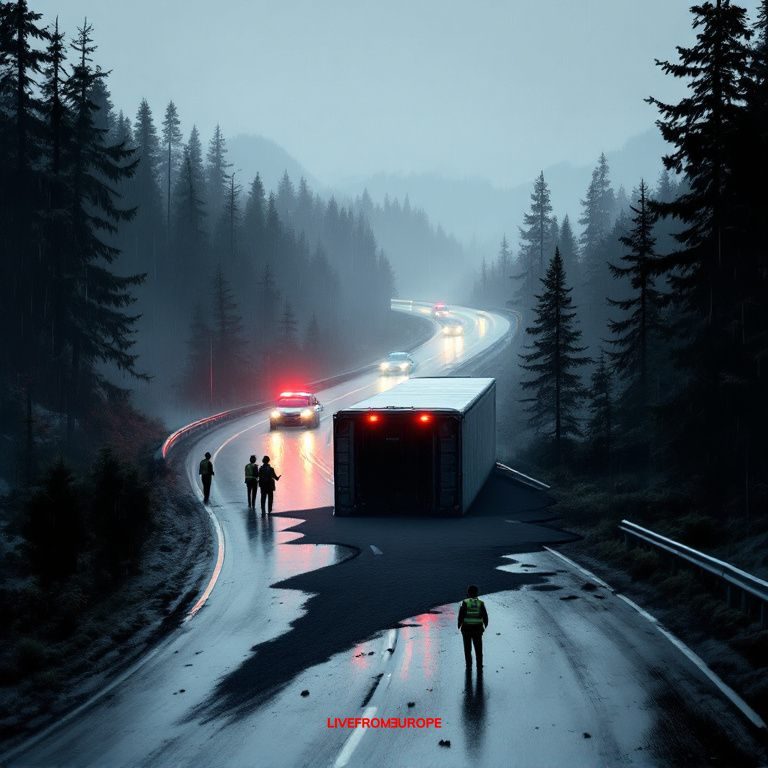 Highway closures in Norway, Sweden and Germany after truck crashes and multi-vehicle collisions