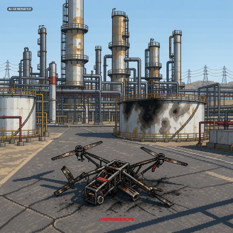 Ukraine drone strike sets Russian oil refinery ablaze