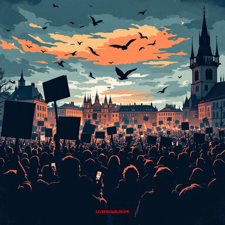 Tens of thousands protest in Prague against Czech governments public broadcaster funding plan